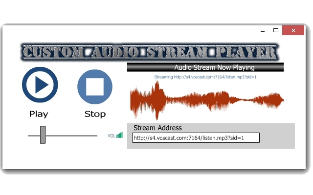 Custom Audio Stream Player  from Chrome web store to be run with OffiDocs Chromium online