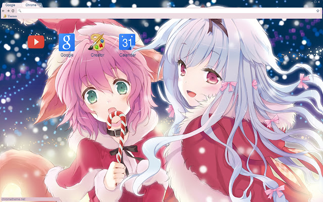 Cute Anime christmas theme 1366x768  from Chrome web store to be run with OffiDocs Chromium online