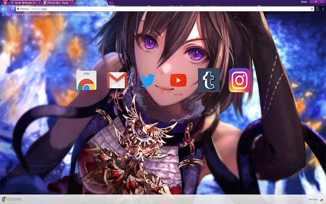 Cute Anime Girl With Black Hair Wallpapers HD  from Chrome web store to be run with OffiDocs Chromium online