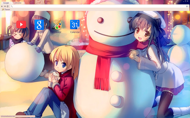Cute christmas girl them 1366x768  from Chrome web store to be run with OffiDocs Chromium online