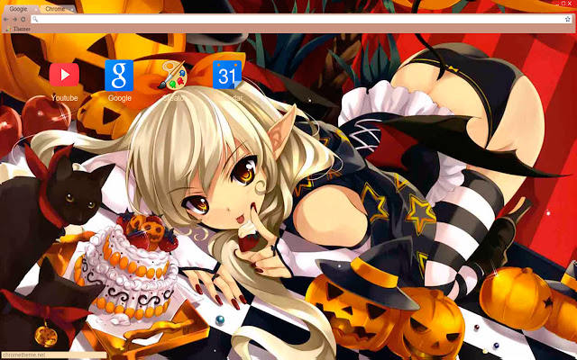 Cute ecchi halloween girl 1366x768  from Chrome web store to be run with OffiDocs Chromium online