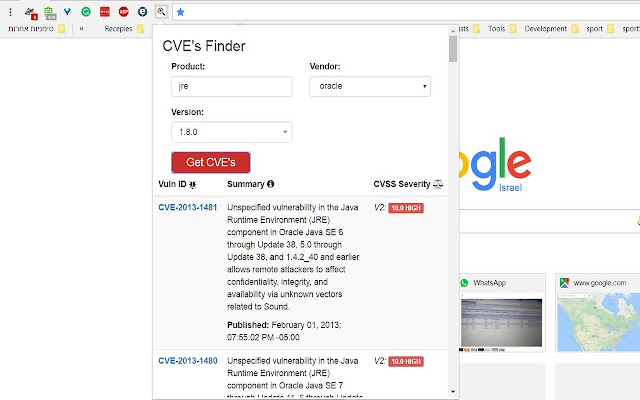 CVE Finder  from Chrome web store to be run with OffiDocs Chromium online