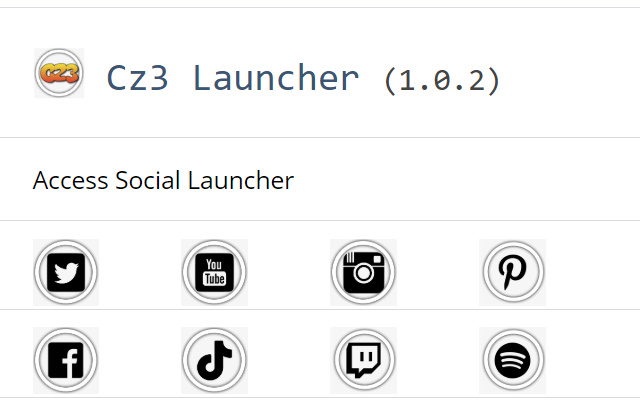 Cz3 Social Launcher  from Chrome web store to be run with OffiDocs Chromium online