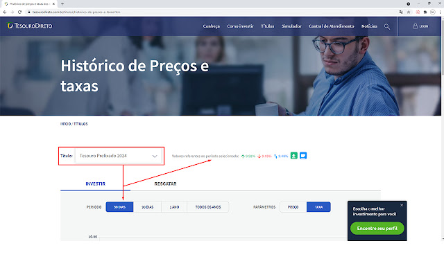 Dados do Tesouro Direto  from Chrome web store to be run with OffiDocs Chromium online