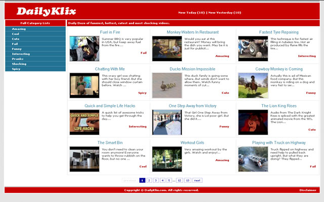 DailyKlix.com Funny Videos  from Chrome web store to be run with OffiDocs Chromium online