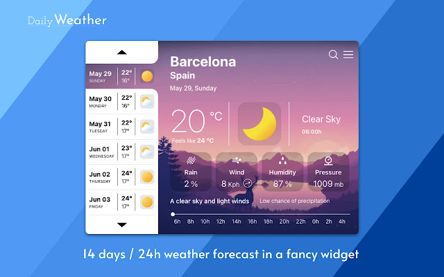 Daily Weather Forecast  from Chrome web store to be run with OffiDocs Chromium online