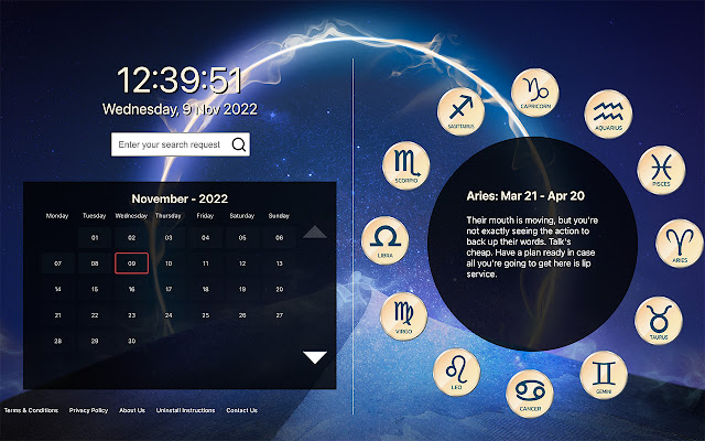 Daily Zodiac Boost Tab New Tab  from Chrome web store to be run with OffiDocs Chromium online