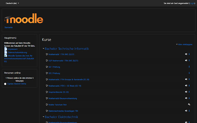 Darkmode für TH Köln Moodle  from Chrome web store to be run with OffiDocs Chromium online