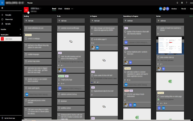 Dark Theme for Planner Web App  from Chrome web store to be run with OffiDocs Chromium online