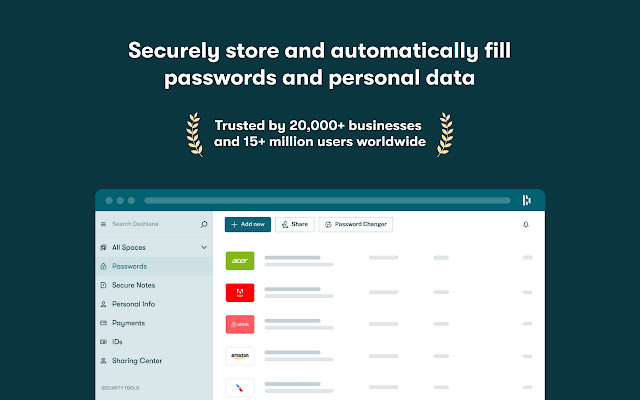 Dashlane — Password Manager  from Chrome web store to be run with OffiDocs Chromium online