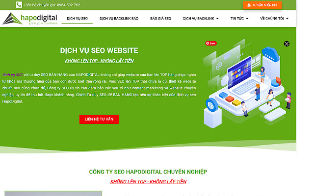 Dịch vụ SEO HapoDigital  from Chrome web store to be run with OffiDocs Chromium online