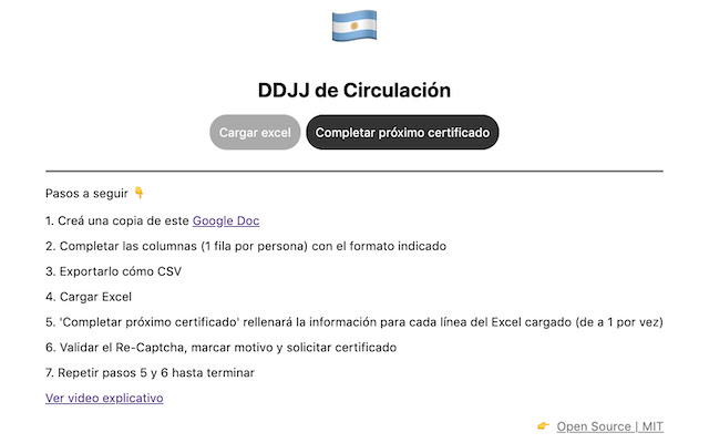 DDJJ de Circulación Helper  from Chrome web store to be run with OffiDocs Chromium online