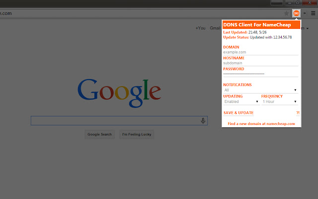 DDNS Client For NameCheap  from Chrome web store to be run with OffiDocs Chromium online