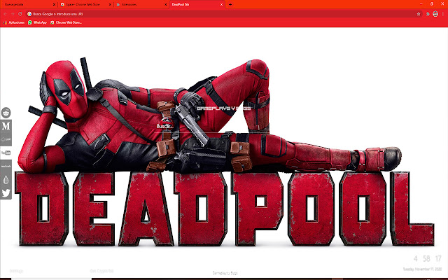 DeadPool Tab Style  from Chrome web store to be run with OffiDocs Chromium online