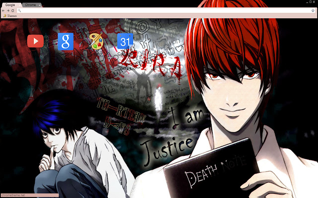 Death Note Kira and L theme 1366x768  from Chrome web store to be run with OffiDocs Chromium online