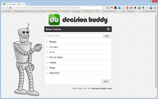 Decision Buddy  from Chrome web store to be run with OffiDocs Chromium online