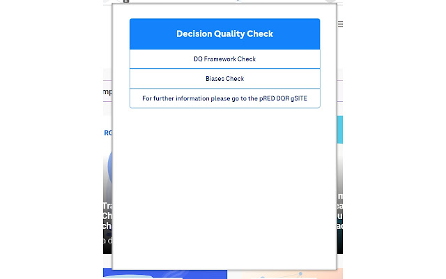 Decision Quality Check  from Chrome web store to be run with OffiDocs Chromium online