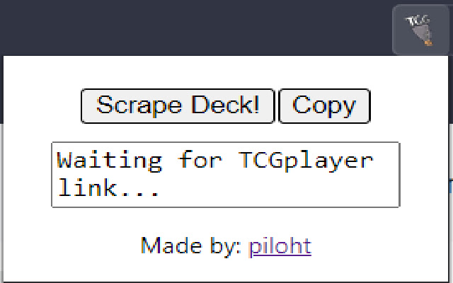 Deck Scraper for TCGPlayer  from Chrome web store to be run with OffiDocs Chromium online