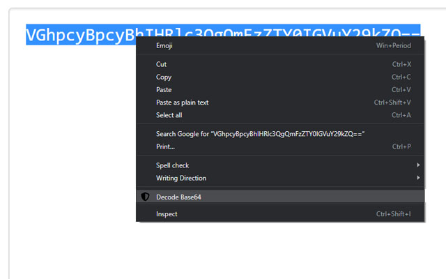 Decode Base64  from Chrome web store to be run with OffiDocs Chromium online