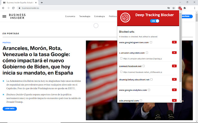 Deep Tracking Blocker  from Chrome web store to be run with OffiDocs Chromium online