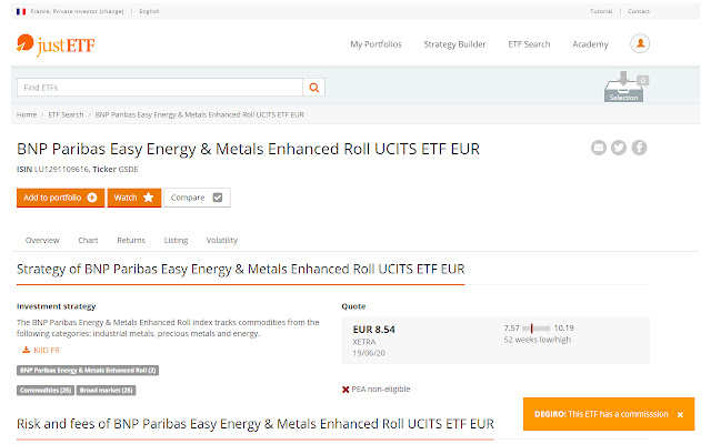 Degiro free ETFs on justetf.com  from Chrome web store to be run with OffiDocs Chromium online