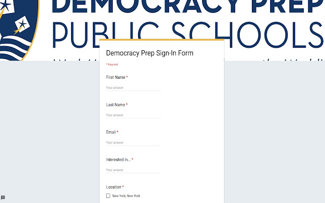 Democracy Prep Sign In form  from Chrome web store to be run with OffiDocs Chromium online