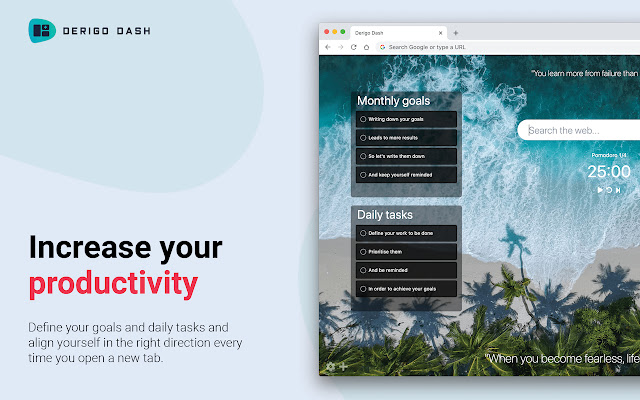 Derigo Dash  from Chrome web store to be run with OffiDocs Chromium online