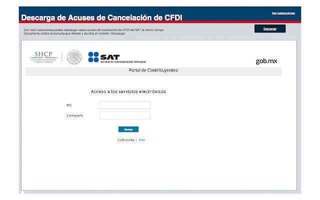 Descarga de Acuses de Cancelación de CFDI  from Chrome web store to be run with OffiDocs Chromium online