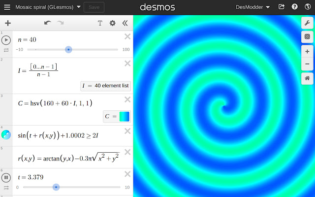 DesModder for Desmos  from Chrome web store to be run with OffiDocs Chromium online