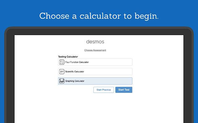 Desmos Test Mode  from Chrome web store to be run with OffiDocs Chromium online