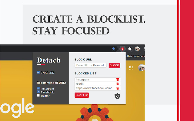 Detach Site Blocker  from Chrome web store to be run with OffiDocs Chromium online