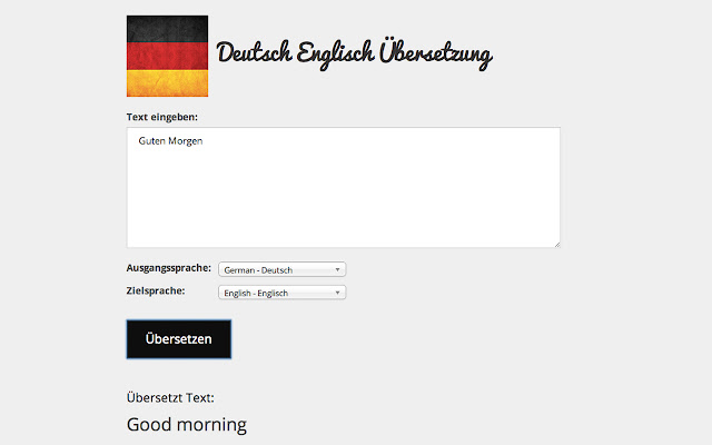 Deutsch Englisch Übersetzung  from Chrome web store to be run with OffiDocs Chromium online