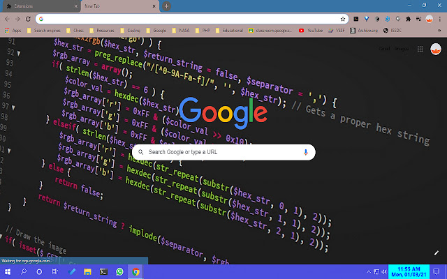 Developer Theme  from Chrome web store to be run with OffiDocs Chromium online