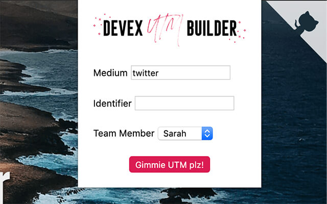 Devex UTM Builder  from Chrome web store to be run with OffiDocs Chromium online