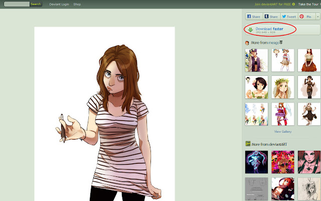 DeviantArt easy download  from Chrome web store to be run with OffiDocs Chromium online