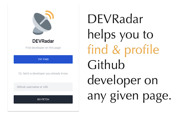 DEVRadar  from Chrome web store to be run with OffiDocs Chromium online