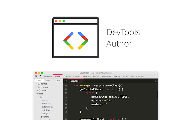 DevTools Author  from Chrome web store to be run with OffiDocs Chromium online