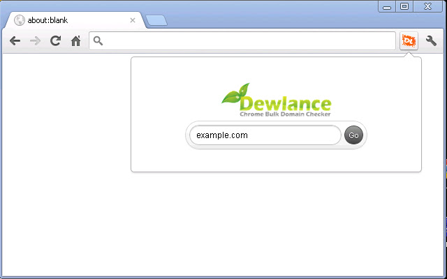 Dewlance Domain Checker  from Chrome web store to be run with OffiDocs Chromium online