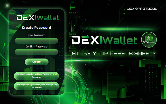 DexiWallet Extension  from Chrome web store to be run with OffiDocs Chromium online