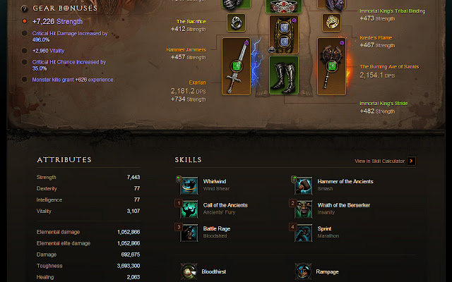 Diablo 3 Profile with commas  from Chrome web store to be run with OffiDocs Chromium online