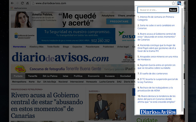 Diario de Avisos  from Chrome web store to be run with OffiDocs Chromium online