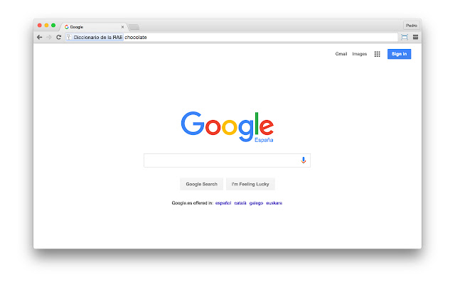 Diccionario de la RAE  from Chrome web store to be run with OffiDocs Chromium online
