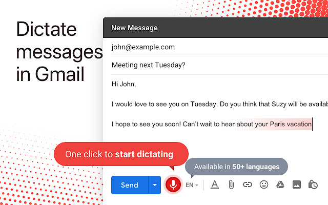 Dictation for Gmail  from Chrome web store to be run with OffiDocs Chromium online