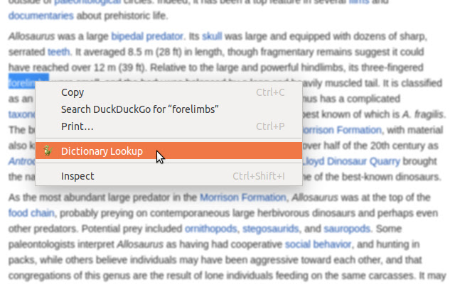 Dictionary, Thesaurus  Reference  from Chrome web store to be run with OffiDocs Chromium online