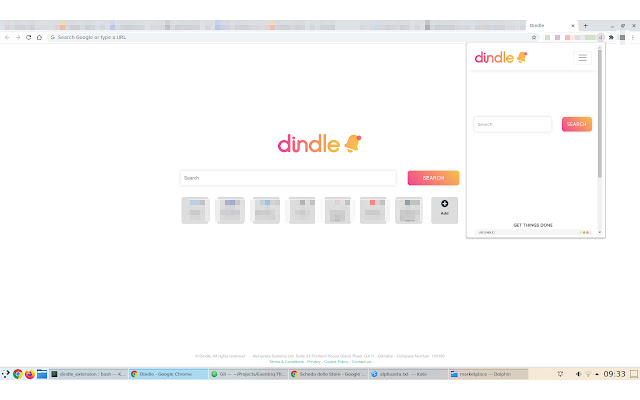 Dindle  from Chrome web store to be run with OffiDocs Chromium online