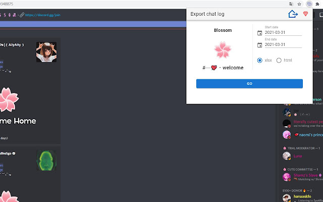 Discord Chat Exporter Save discord chats  from Chrome web store to be run with OffiDocs Chromium online