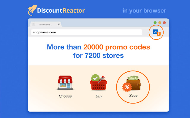 DiscountReactor  from Chrome web store to be run with OffiDocs Chromium online