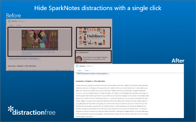 DistractionFree Hide ads on SparkNotes  from Chrome web store to be run with OffiDocs Chromium online