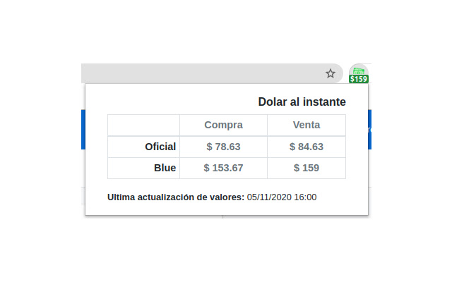 Dólar al instante  from Chrome web store to be run with OffiDocs Chromium online