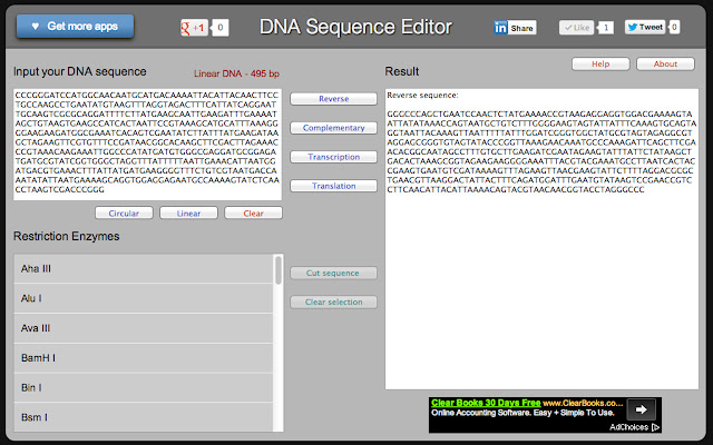 DNA Sequence Editor  from Chrome web store to be run with OffiDocs Chromium online